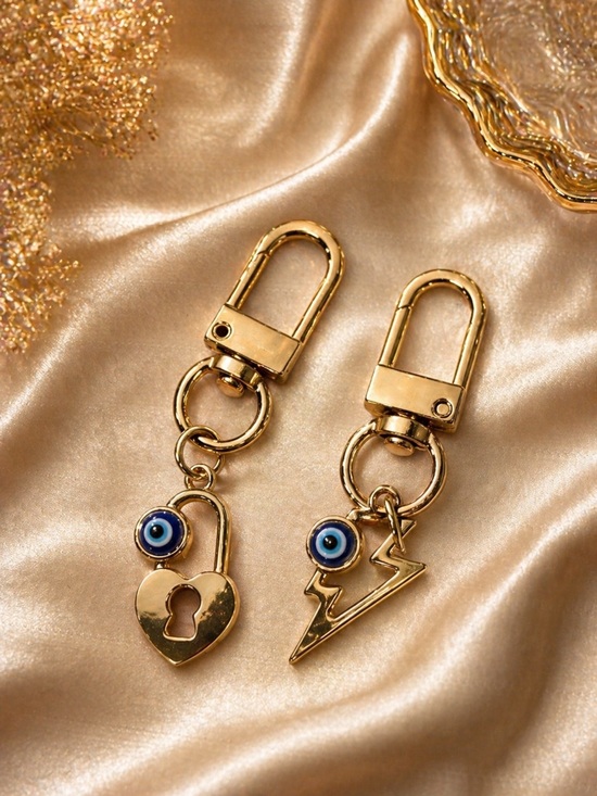 Accessories - 🌈 Mini Gold Tone Heart & Lightning Mini Keychain